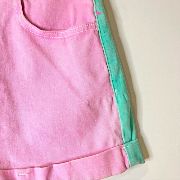 American apparel color block short green, pink and blue. Size 24/25 made in US. - Picture 3 of 9